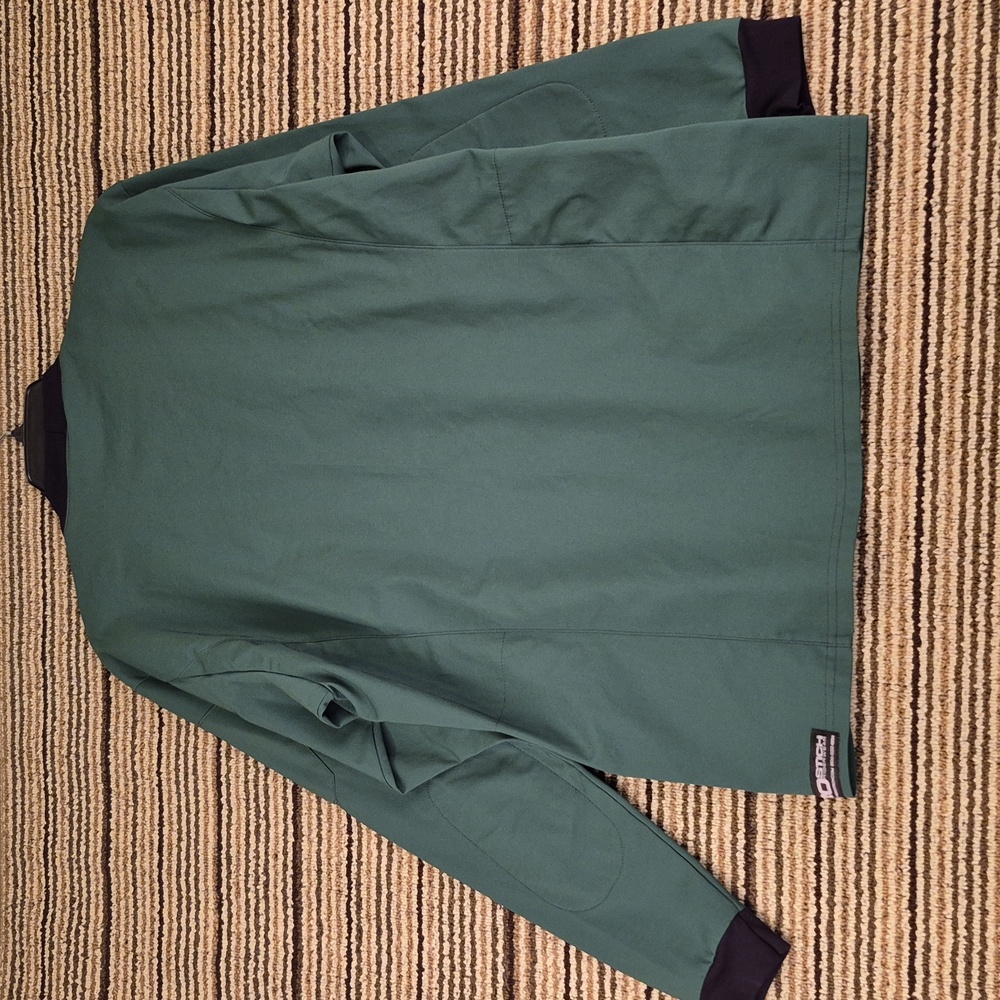AEROSTITCH Riderwear Green Black Poly Medium Windbreaker Moto Pullover Jacket - Picture 8 of 9